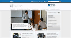 Desktop Screenshot of esb-business-school.de